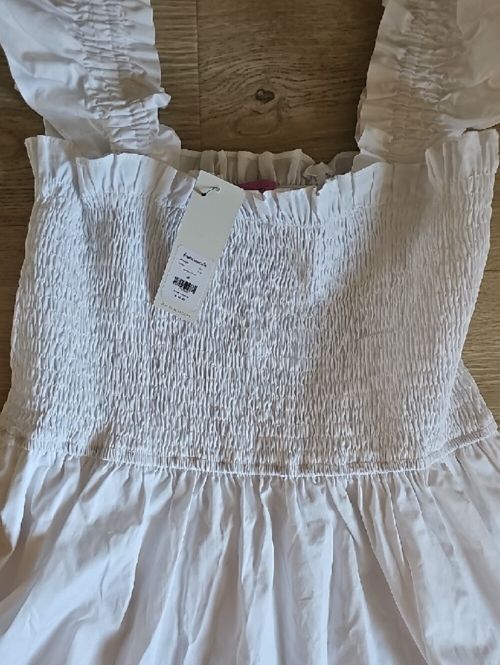 miami White Ruffle Smocked Mini Dress - Picture 6 of 11